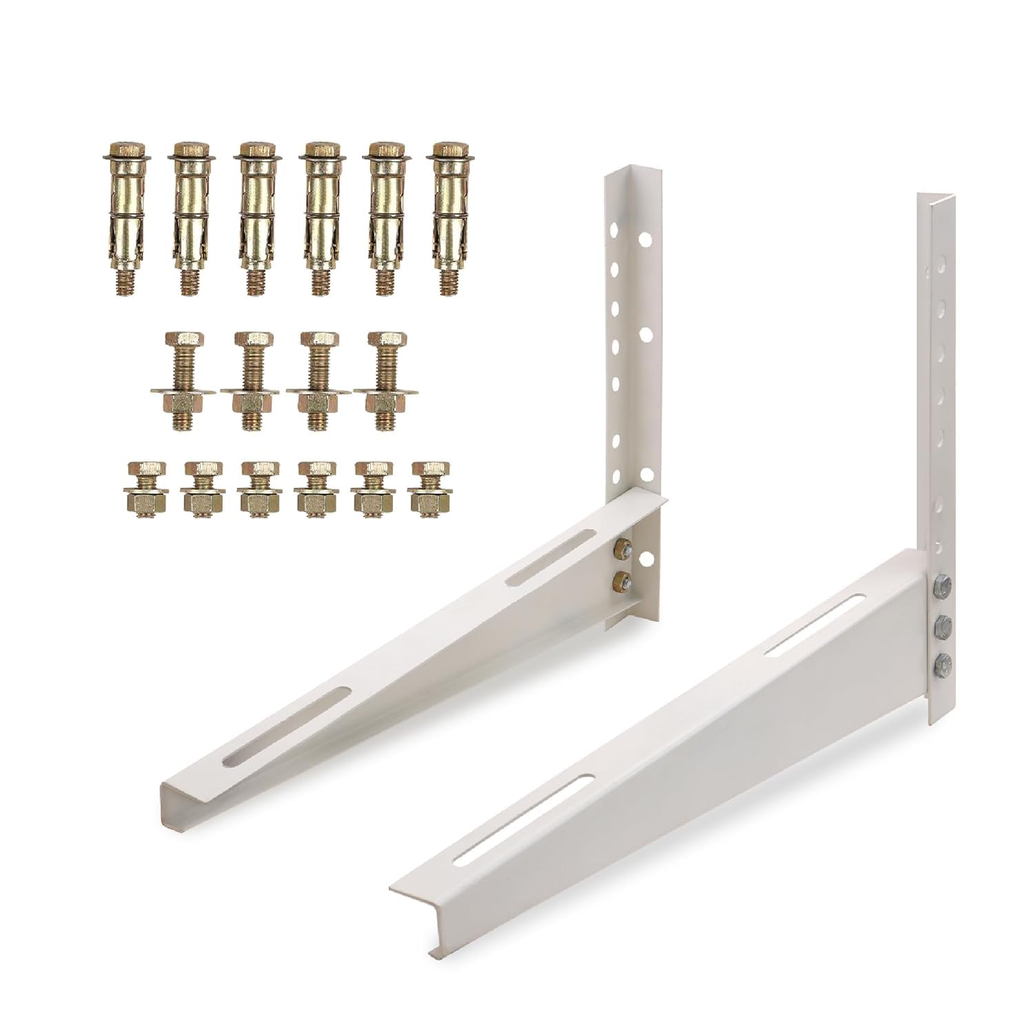 amazon basics Heavy Duty AC Stand | Rust Proof Iron Air Conditioner Outdoor Unit Mounting Bracket, Supports Upto 200kg Weight | Air Conditioner Stand Comes with Necessary Wall Fittings - Pack of 1-image-11