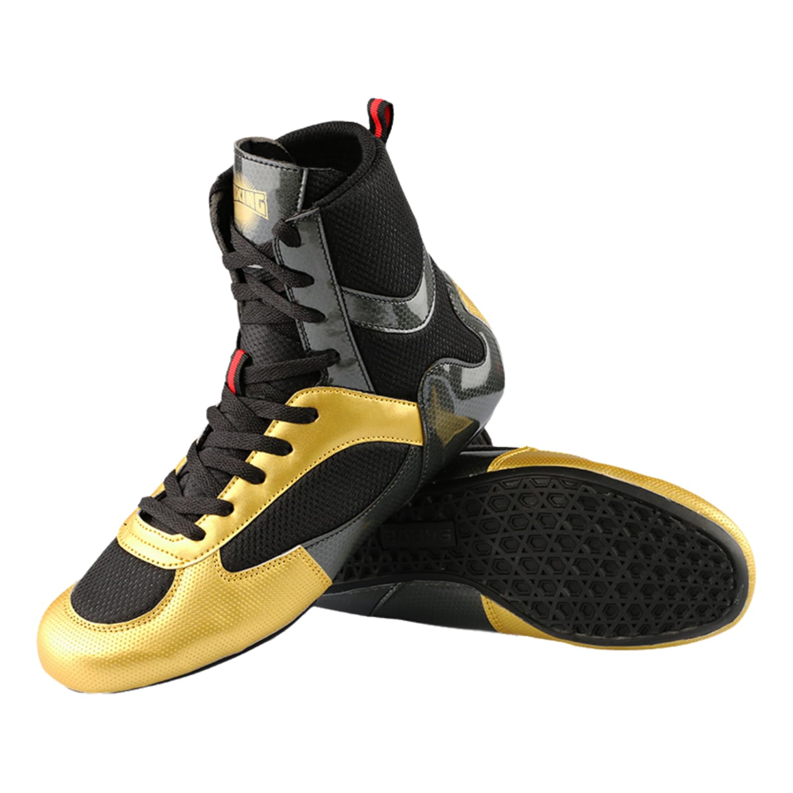 High-Top-Boxschuhe,Leichter Boxschuhe,rutschfeste Boxschuhe,Boxschuhe Damen,Atmungsaktiv Und Flexibel,rutschfest,Gummisohle,Weich,Geeignet FüR Jugend-,Jungen- Und Herren-Boxschuhe