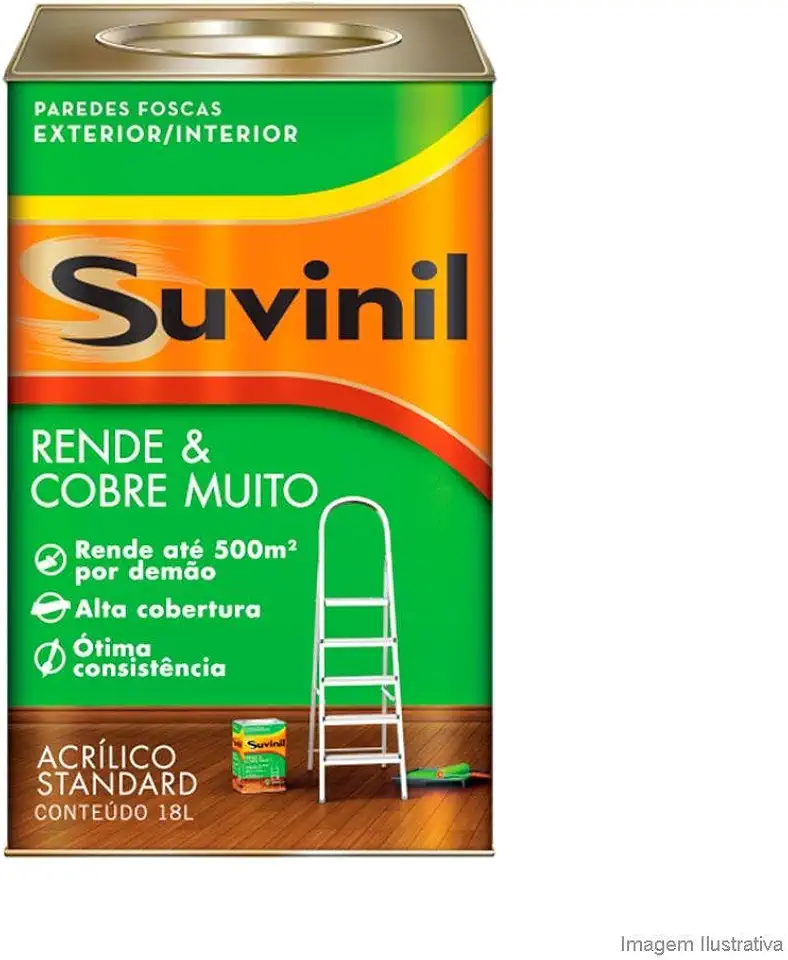 Tinta Suvinil para parede rende e cobre muito 18L - Gelo - 53363088