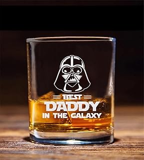 Best Daddy In The Galaxy Whiskey Glass - Star Wars Gift - Darth Vader - Daddy Whiskey Glass - Father's Day - Birthday Gift For Dad - Uncle - Grandpa From Daughter Son Wife