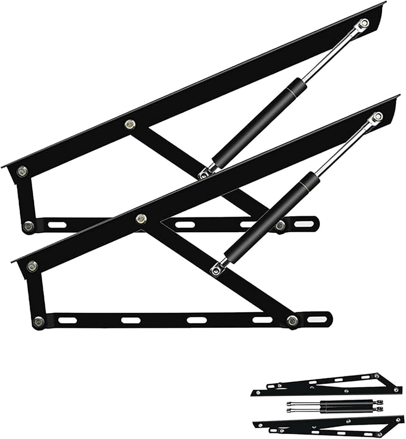 AGRUOPNC 1 Pair Lifting Bed Mechanism,Bed Lift Support, Hydraulic Rod Storage Divider Mechanism Frame Hardware Ideal For Mattresses,Boards Or Frames Sofas And Beds(Black,80cm/2.6ft)