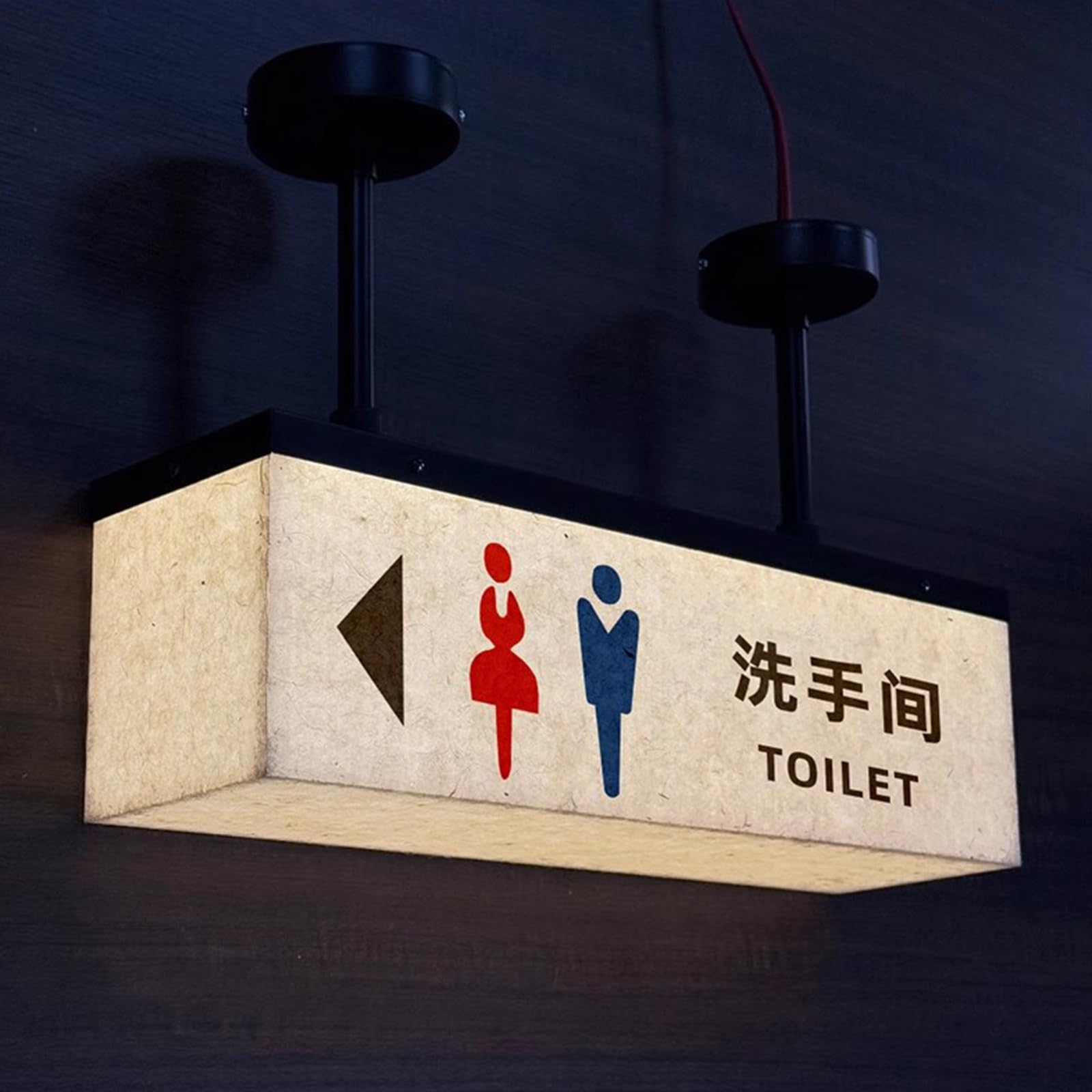 vrfvsdasAAS LED restroom sign, Suspension Rod Height 10-20cm, Top Hanging Installation, for Bar Mall, Public Restrooms Service