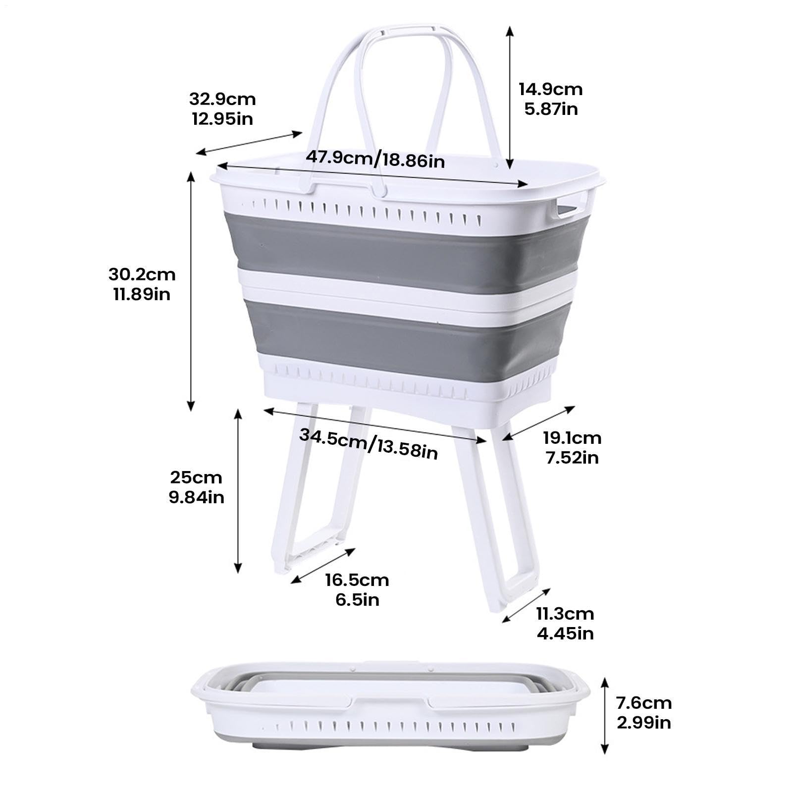 Wäschesammler 26 Liter Mit Griffen, Erhöhter Organizer | Kleiderkorb Wäschesammler Für Schlafzimmer Für Badezimmer, Schlafzimmer, Küche, Spielzimmer, Wohnheim, Snacks, Lebensmittel,