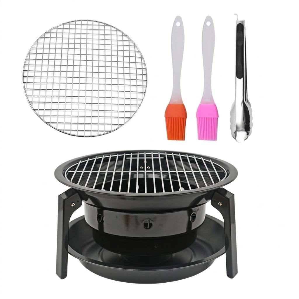 Barbacoa Carbón Portátil, Parrilla Barbacoa Pequeña para 3-5, BBQ Carbón Metal para Camping, Portátil #2