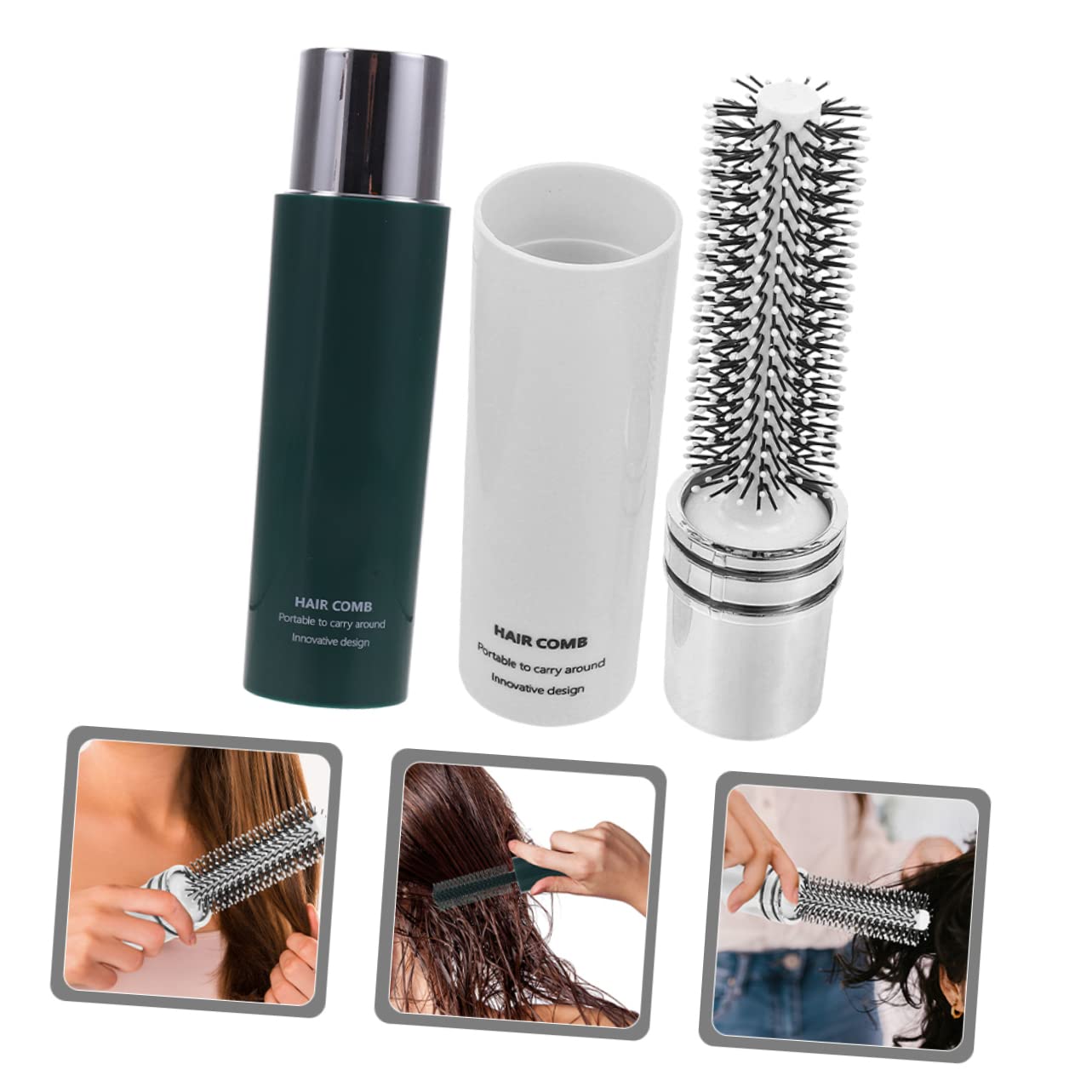 minkissy 4piezas Cepillo De Viaje Para Secado y Moldeado De Cabello Rizado Cepillo Desenredante Portátil Para Hogar y Salón Adecuado Para Tipo De Cabello