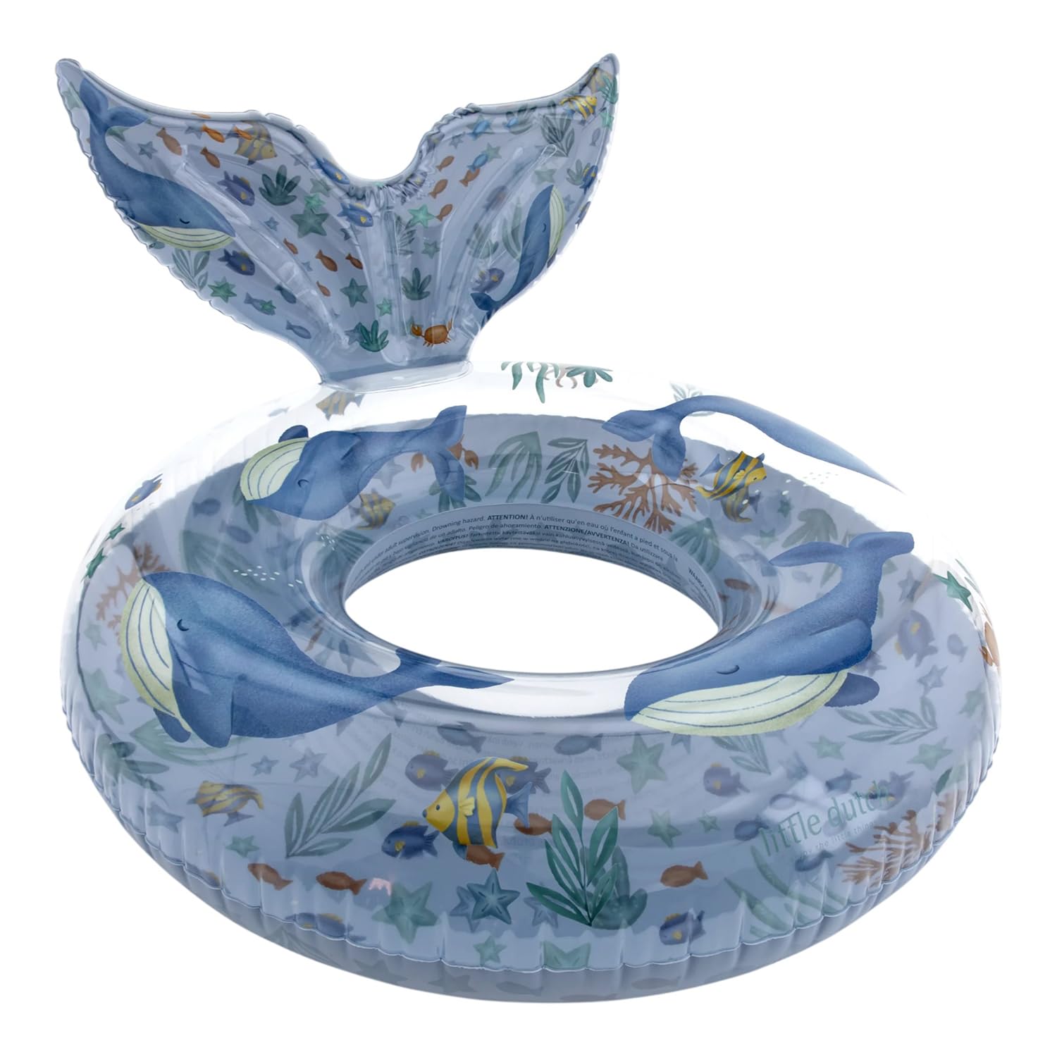 Little Dutch Ciambella da nuoto per bambini, gonfiabile per bambini dai 3 anni in su, blu Ocean World