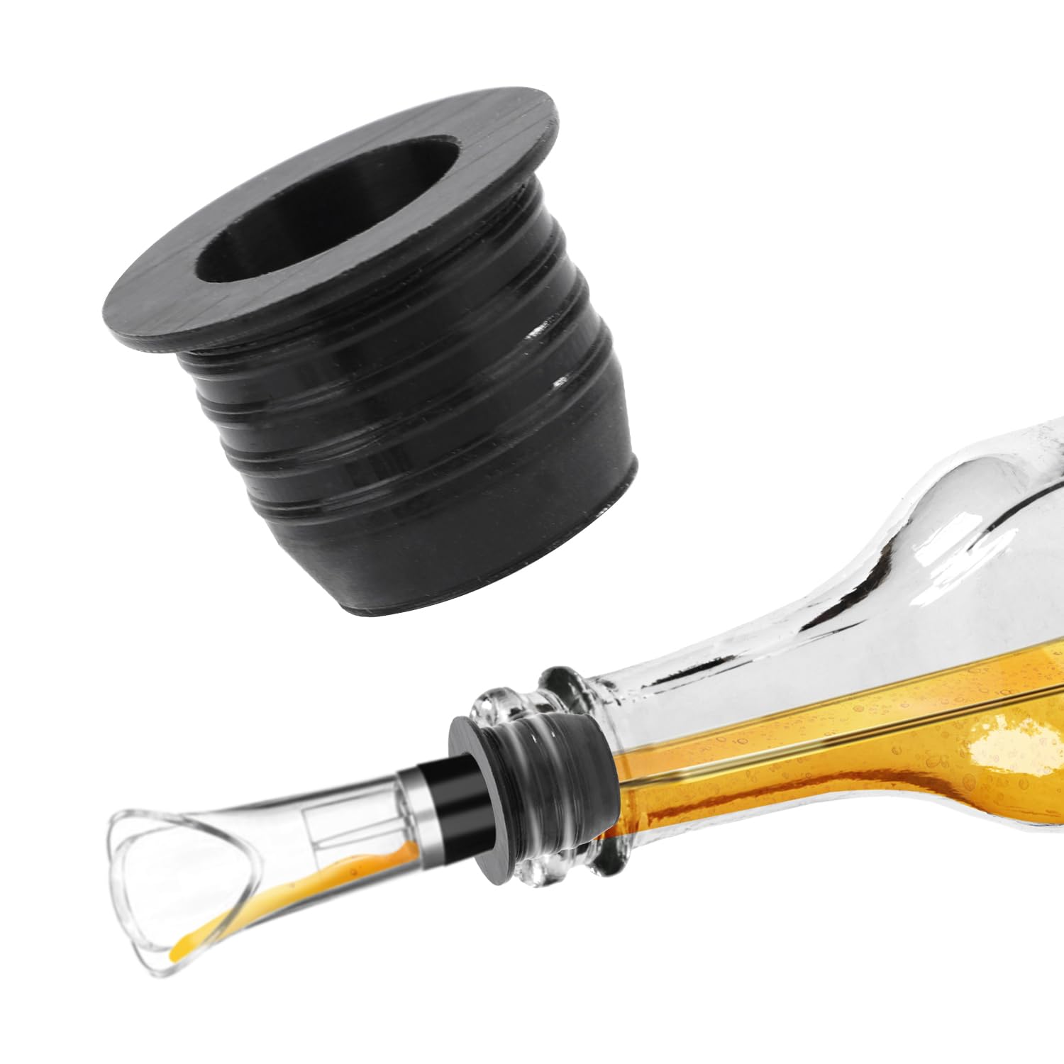 6 Adattatori Per Versatori Liquori - Compatibili Con Bottiglie Fino A 25mm - Trasforma Qualsiasi Beccuccio - Foto 4