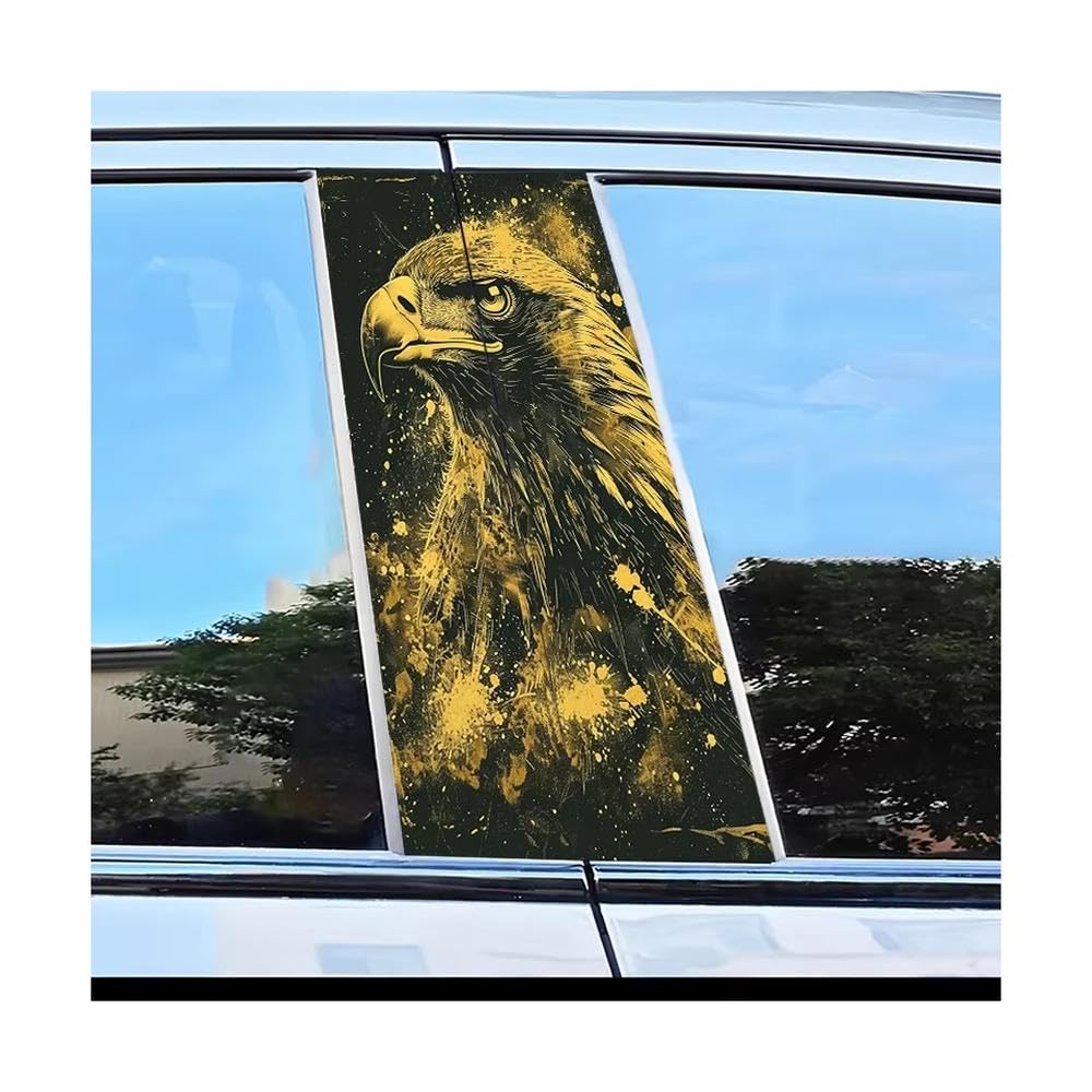 Bertdcx One Color Car Center Pillar Protection Stickers Eagle Pattern Scratch Resistant Film Auto Parts