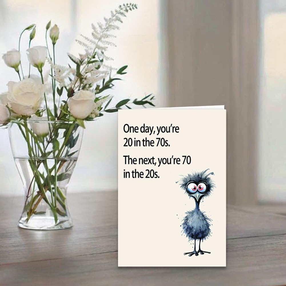 Funny 70th Birthday Cards - '70 In The 20s' Hilarious Age Themed Birthday Greeting Card - Gifts