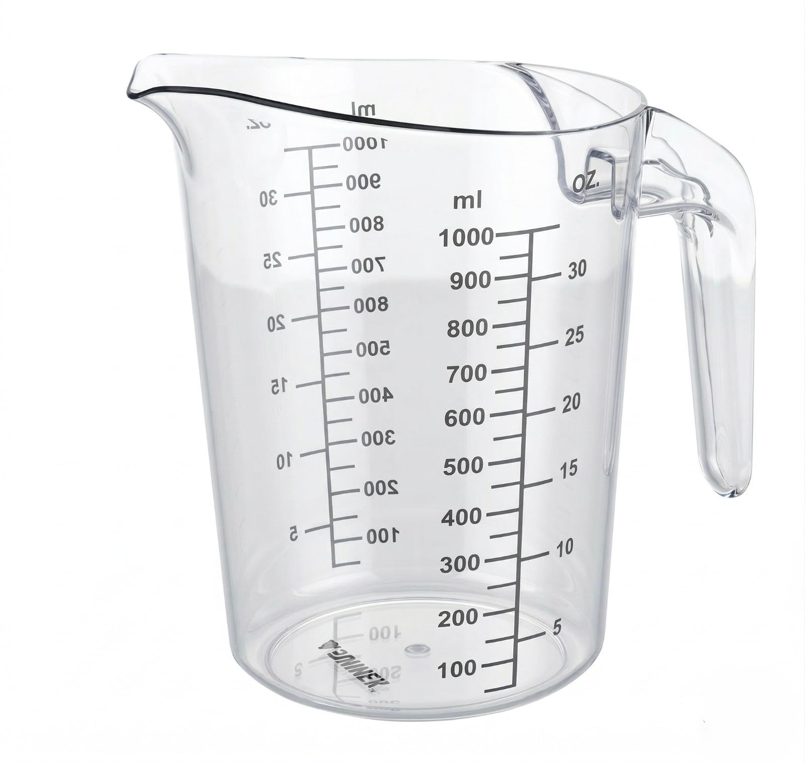 Sunnex Stackable Measuring Jug 1L Clear Polycarbonate Durable Kitchen Essential Plastic Utensils Measure Sturdy