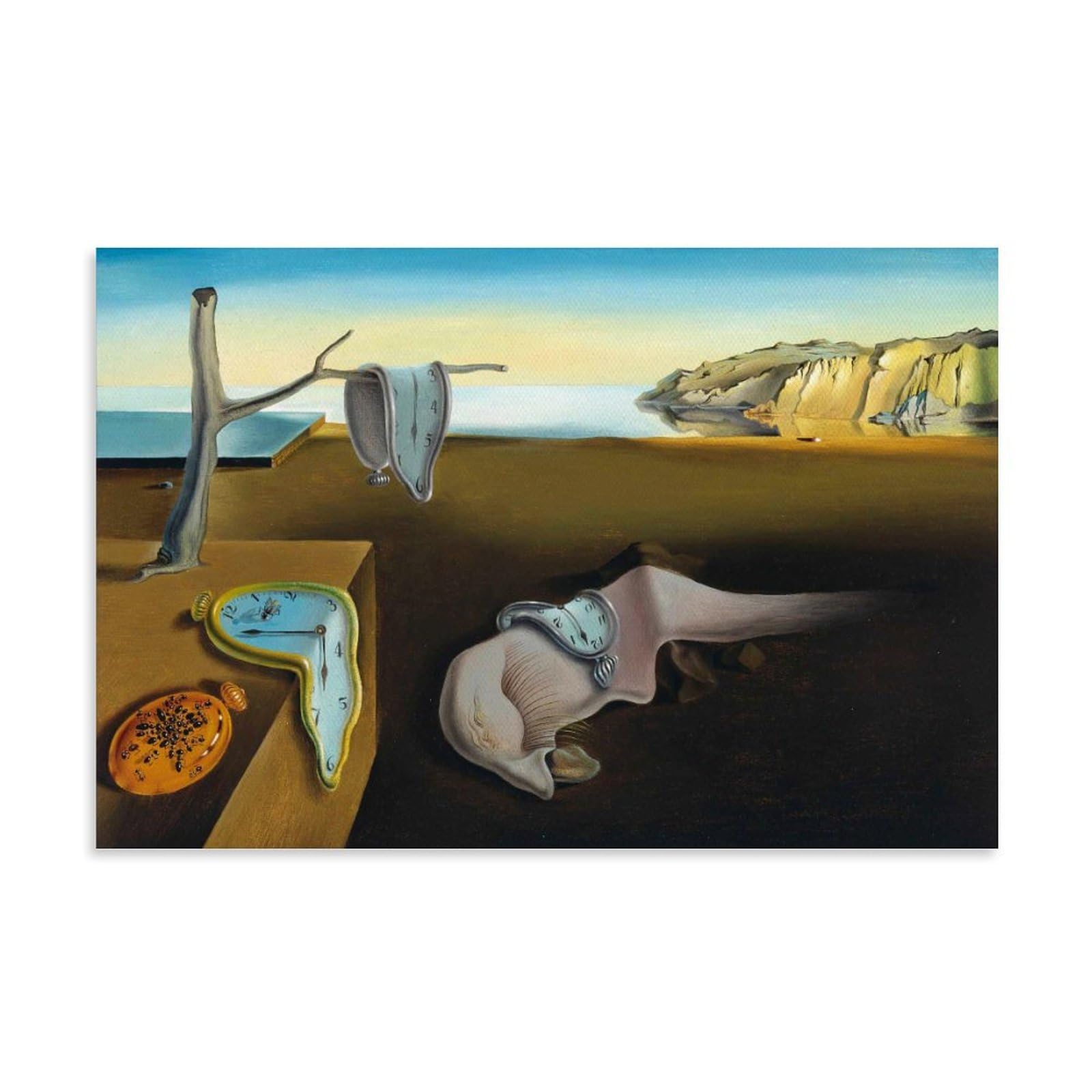 Xuxuecc Unframe Salvador Dali Wall Art Prints Paintings Poster Persistence Of Memory Print Photo Art Painting Canvas Home Decorative Bedroom Modern Decors 20X30inch(50X75cm)