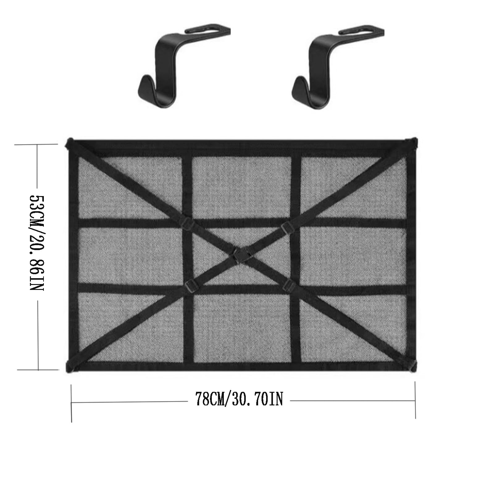 Filet De Rangement pour Toit de Voiture, Réseau De Stockage De Voiture, Filet De Rangement pour Toit De Voiture, Filet De Rangement De Toit Adapté à Différents Modèles De Voitures （78×53cm）