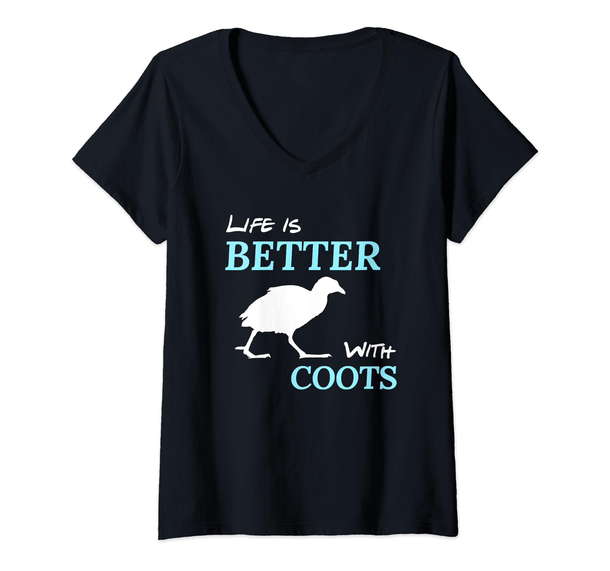 Life is Better with Animals co.Life is Better with Coots Cute Coot Bird V-Neck T-Shirt