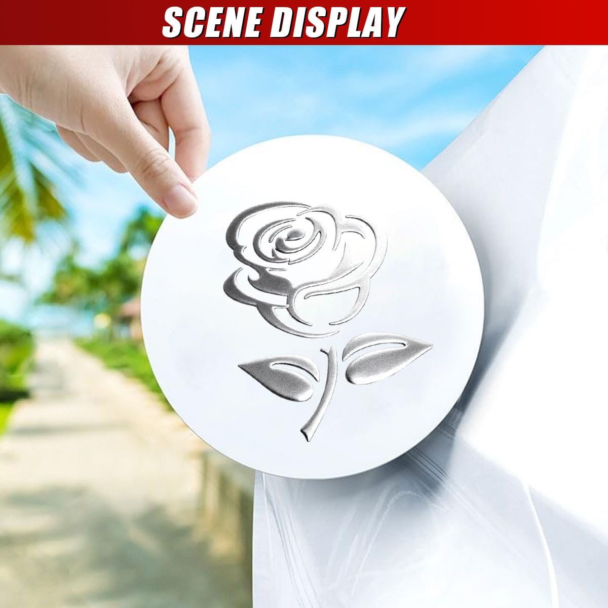 3D Rose Car Sticker Decal, Waterproof PVC Auto Bumper Stickers image 5