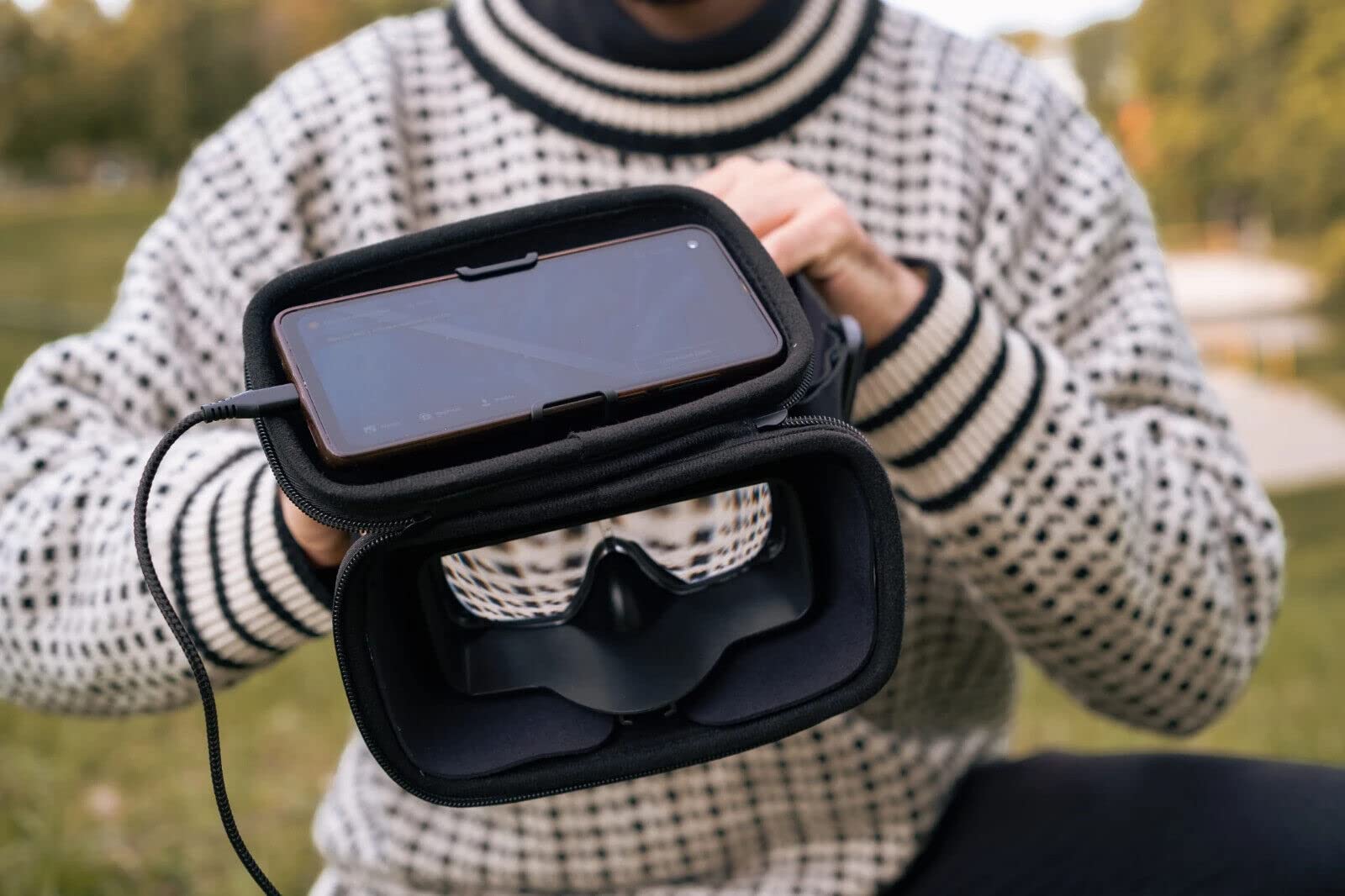 DroneMask 2 visore FPV Auriga, FIMI, Parrot realtà aumentata video e film