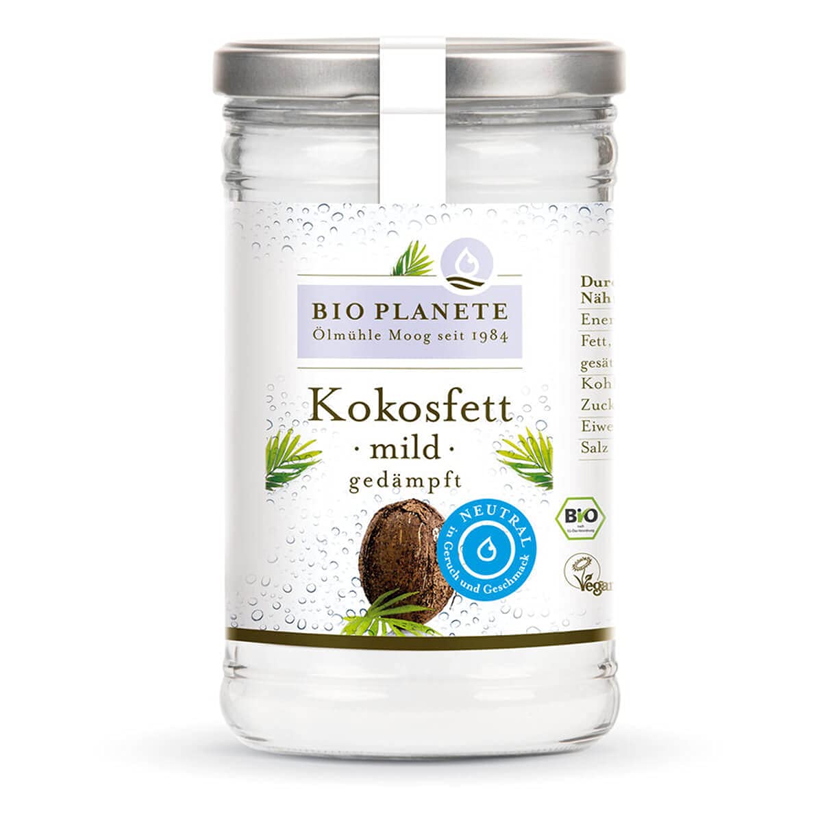 Bio Planete Kokosfett mild gedämpft 0,95 l 4er Pack