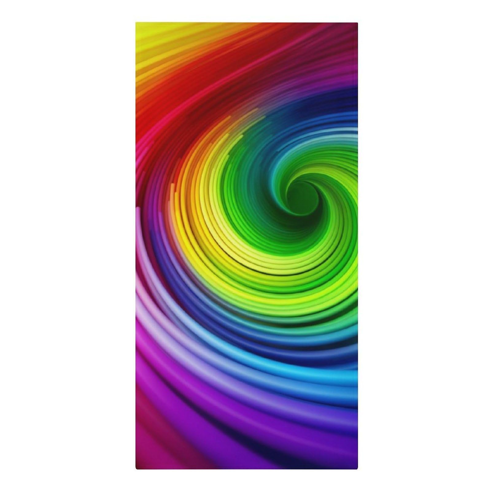QMNLKH Rainbow Spiral Beach Towel for Women, Large Microfiber Pool Towel for Men, Absorbent Swim Towels for Home, Lightweight Bath Towels for Camping, Yoga, 30.3"x61.4"