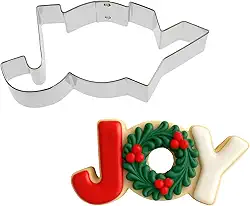 Foose Cortador de biscoito da marca JOY 11 cm – Cortadores de biscoito de aço estanho – Molde de biscoito JOY