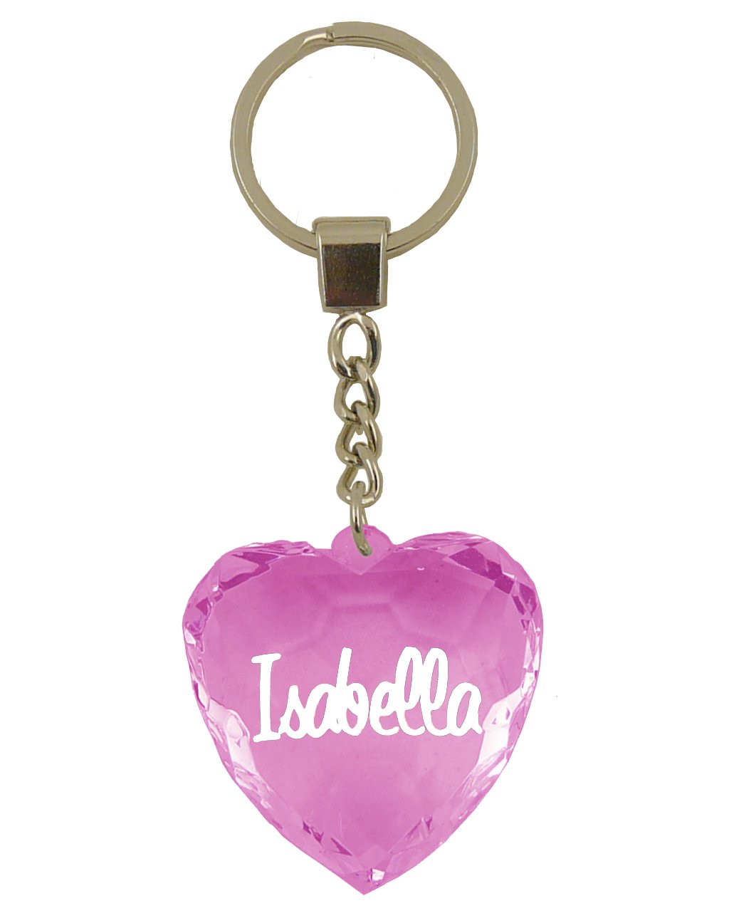 Instant Gifts Rose Isabella Heart Shaped Keyring - Pink