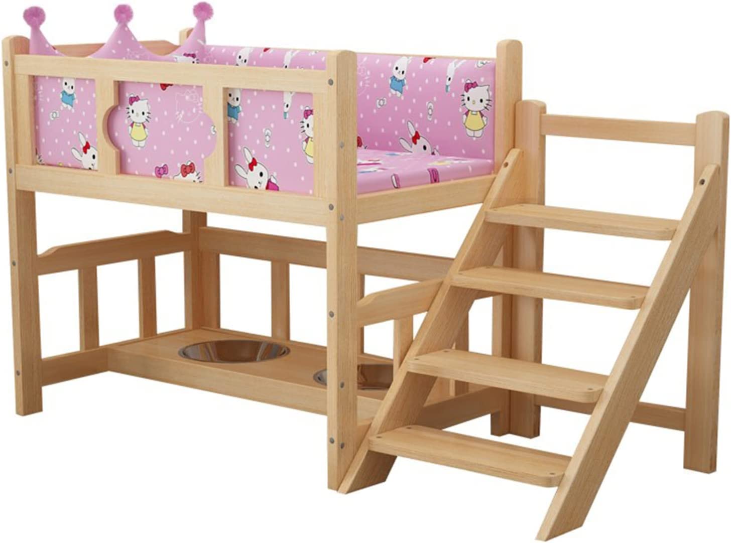 Amazon.co.jp: 犬用ベッド 2層大型ペットベッド 高架犬ベッド 木製犬