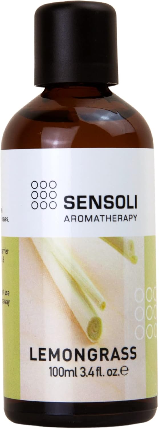 SENSOLI Lemongrass Essential Oil 100ml – Pure and Natural Essential Oil for Aromatherapy and Diffusers