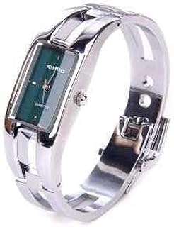 ساعة يد للنساء من كيميو كوارتز بسوار بنمط سوار مفتوح مذهل للسيدات بلون فضي