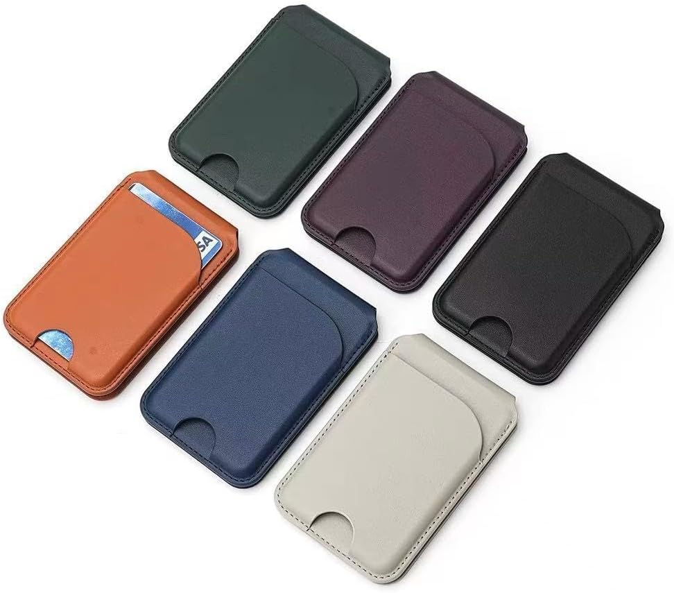 Leatherboss Magnetic Mobile Wallet & Cardholder Stand | Slim Compatible Holder for iPhone & Android (Beige) - Image 6