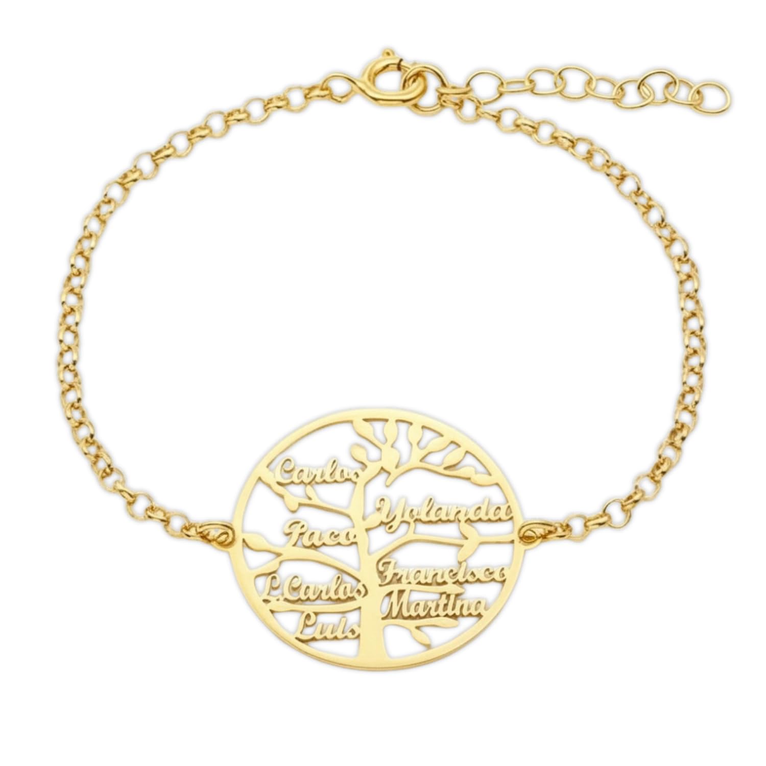 Pulsera Personalizable del Árbol de la Vida | Lleva los Nombres de la Familia Contigo | de Estilo Sofisticado | en Plata de Ley | Joyería Especial para Mamá o la Abuela
