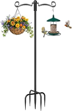 88" Adjustable Double Shepherd Hook for Outdoor, 3/4" Thick, 1 Pack