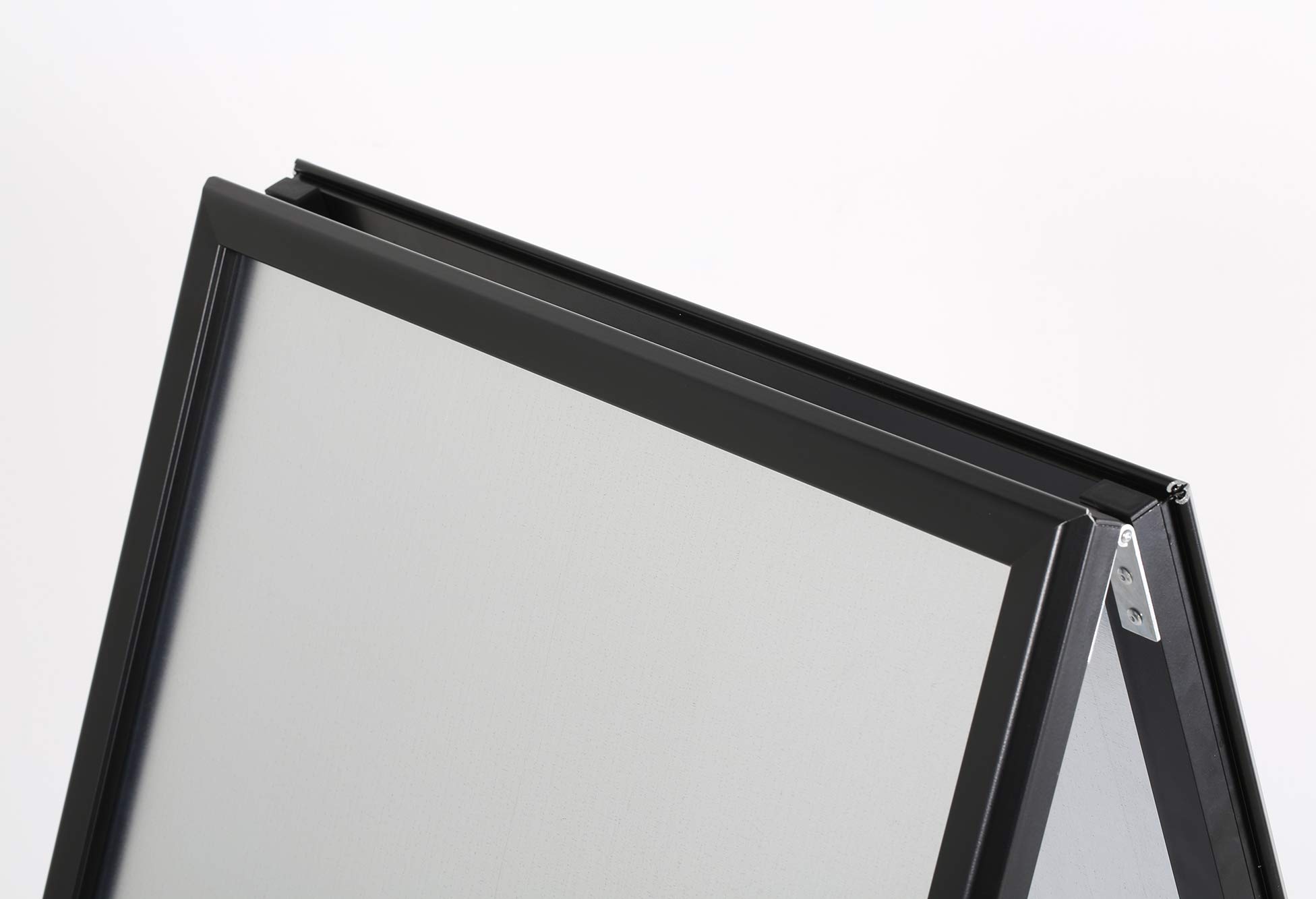 soporte para carteles con perfil de 32 mm, color negro, DIN A1, esquinas de inglete y parte trasera de acero