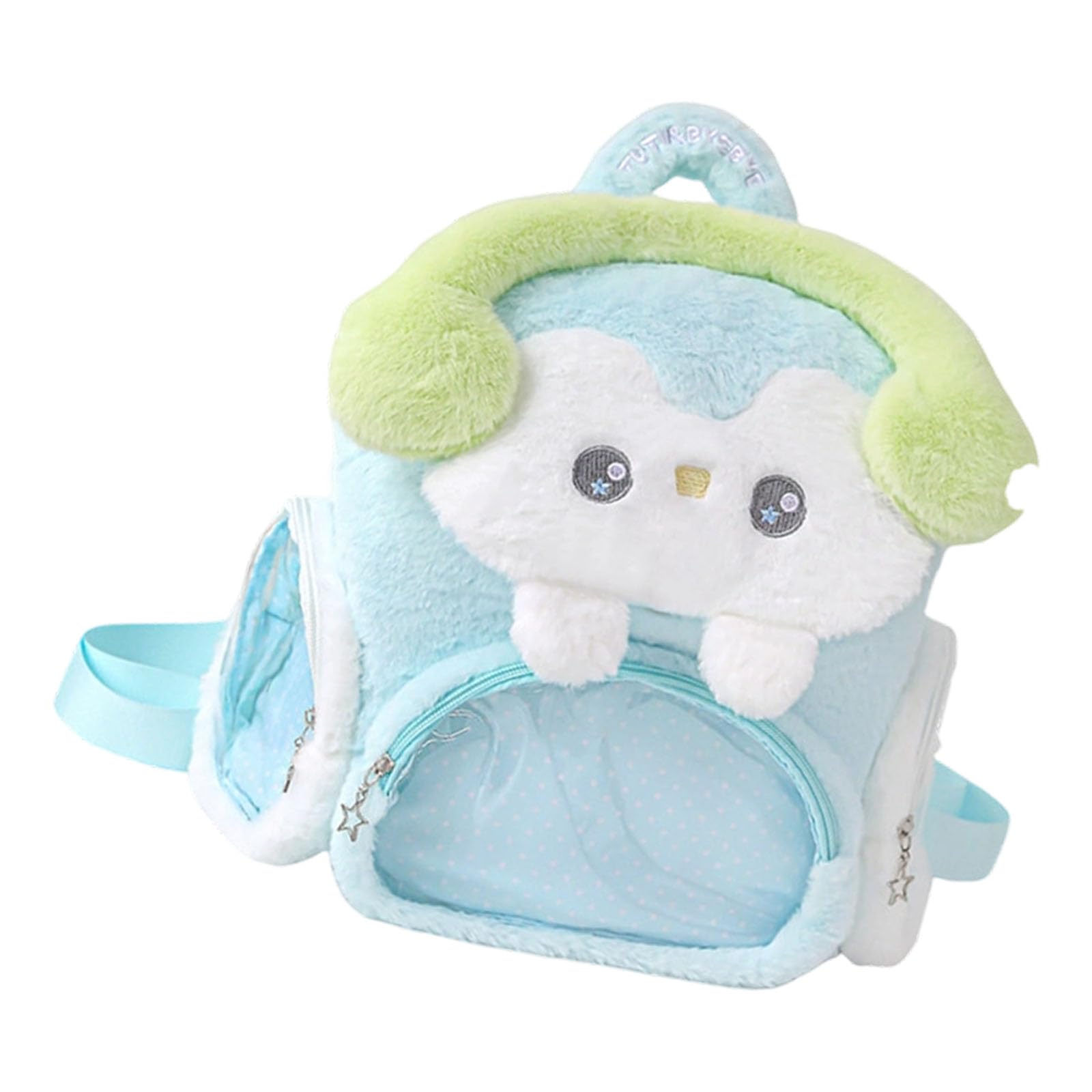 APGLSXY Personalize Display Plush Backpack Featuring PVC Pocket Drawstring Closure Three Compartments for University Student Backpack
