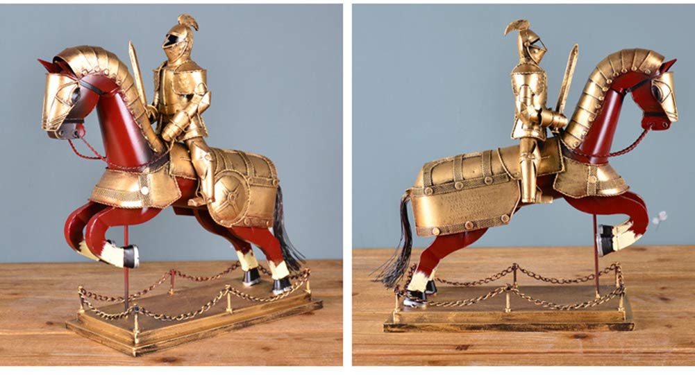 希少レトロ大型中世ヨーロッパの騎士の置物