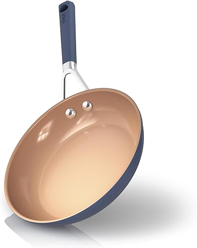 Ninja CW40020 - Sartén de cerámica de 8 pulgadas con agarre cómodo, sartenes antiadherentes, ollas, sin PFAS, cocción saludable, apta para horno,