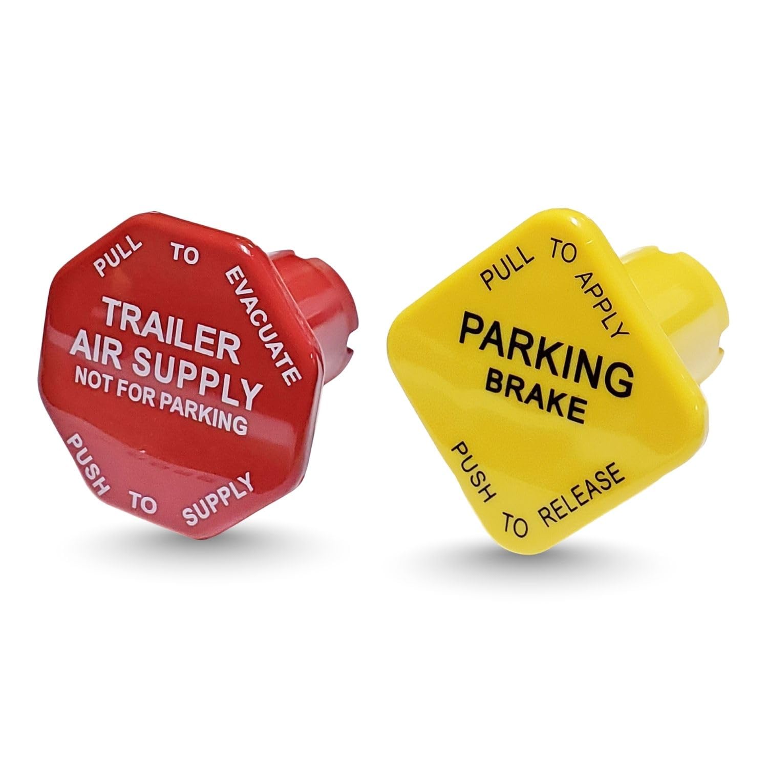 TORQUE Yellow Parking Brake Knob & Red Trailer Air Supply Knob