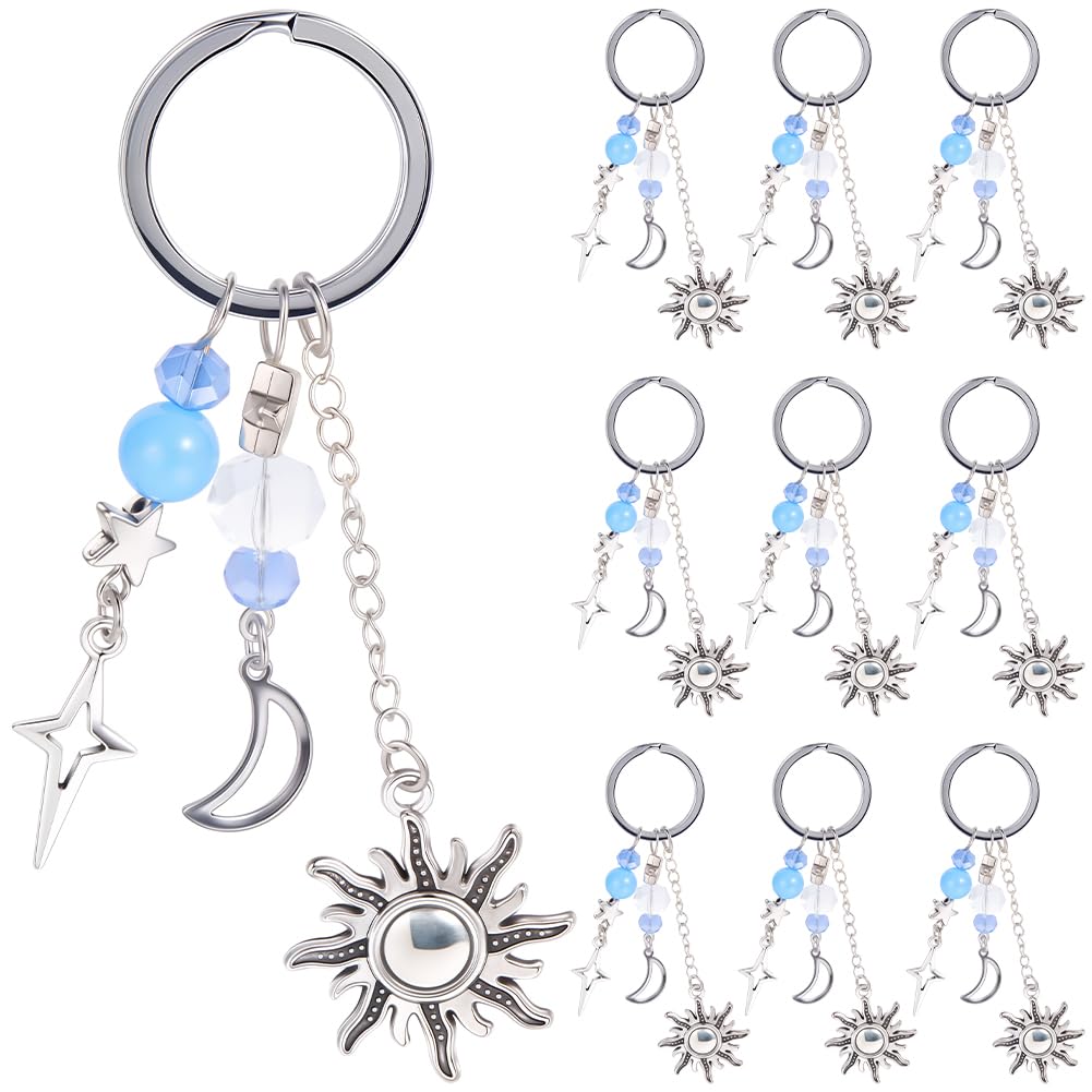 SUNNYCLUE 1 Box 20Pcs Sun and Moon Keychain ...
