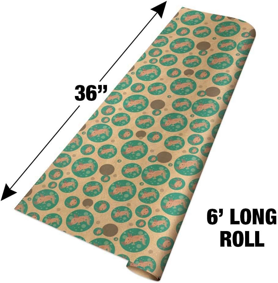 GRAPHICS & MORE Cute Axolotl Mexican Walking Fish Premium Kraft Gift Wrap Wrapping Paper Roll
