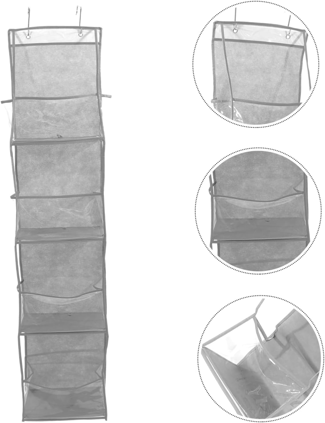 Door Hanging Organizer with Four Compartments Gray