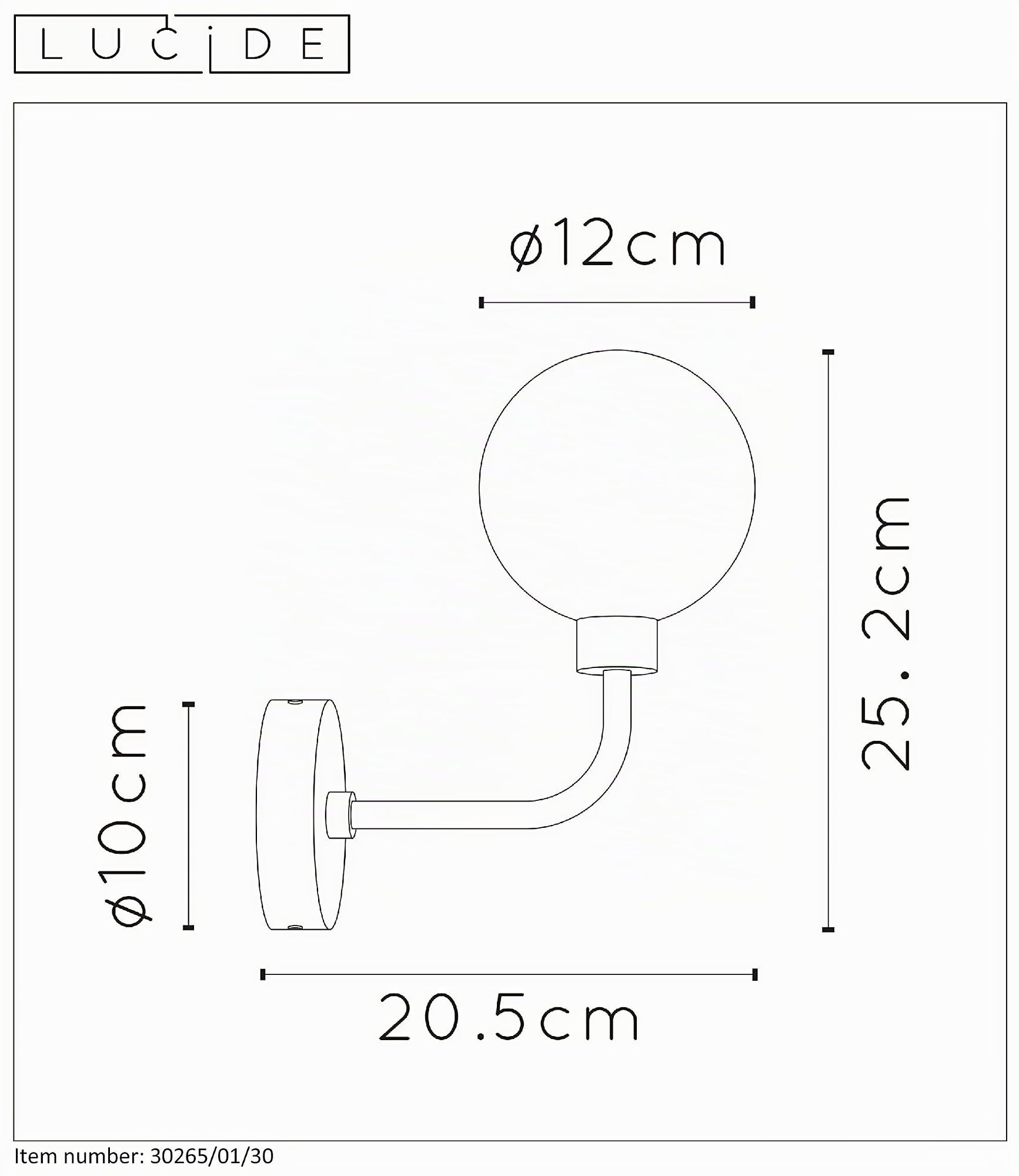LUCIDE BEREND - Applique murale Salle de bains - 1xG9 - IP44 - Noir