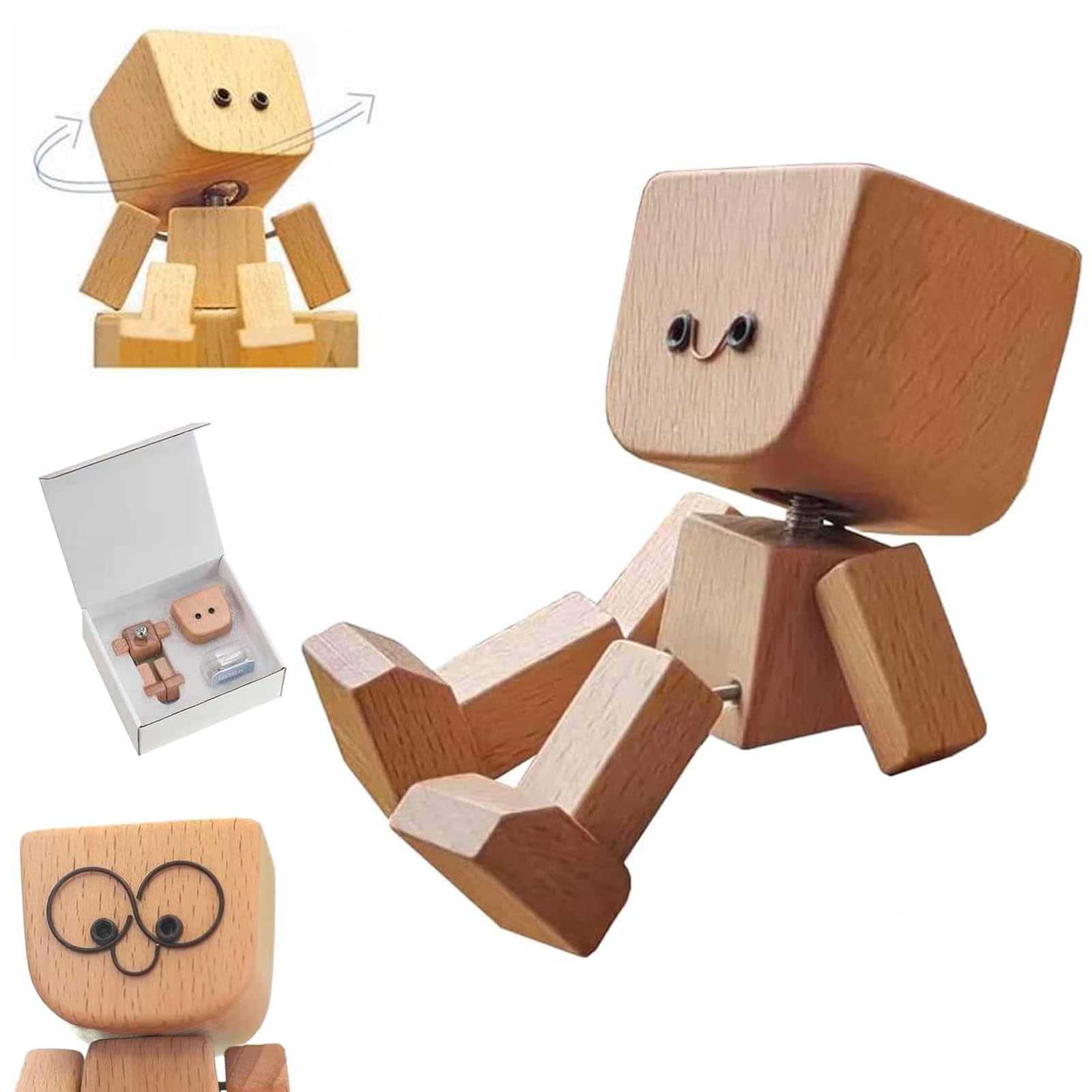 Poupée en bois fait à la main avec décors magnétiques pour tableau de bord
