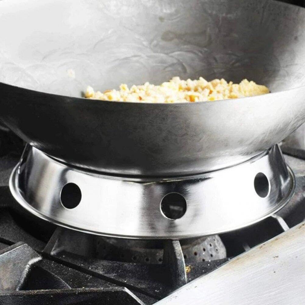 Anneaux Économie Énergie Wok 8 Trous - Support Couvercle Réutilisable Cuisinière Gaz