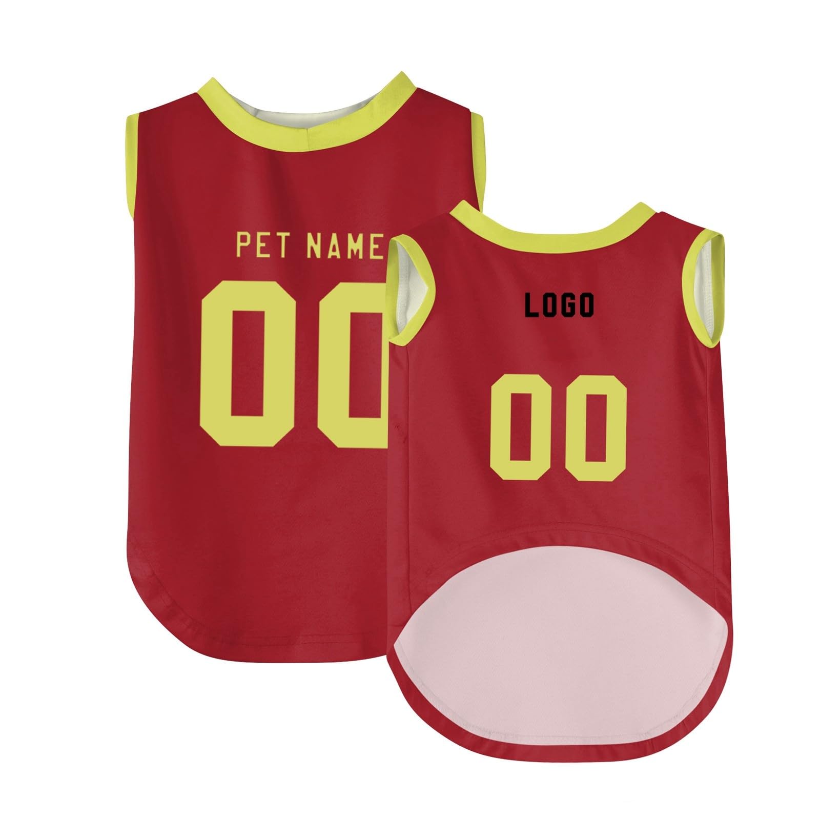 Custom Dog Tank Top Sleeveless Football Tee, Dog Football Jersey with Name Number Logo, Personalized Sports Fan Pet Jerseys Clothes for Small Medium Large Cat Dog Pet