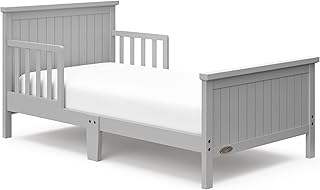 Graco Bailey Toddler Bed, Pebble Gray | GREENGUARD Gold Certified, Fits Standard Full-Size Crib & Toddler Mattress, Toddler Safety Guardrails Included