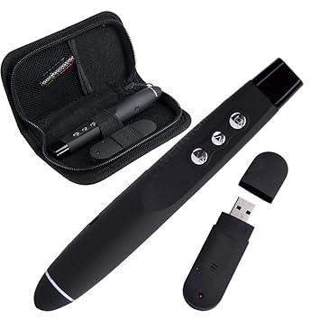Divinezon ABS USB Wireless Presentation Pen Remote Control Professional Laser Pen with Infrared Pointer, 13.5 X 2 X 1.5 cm, Black