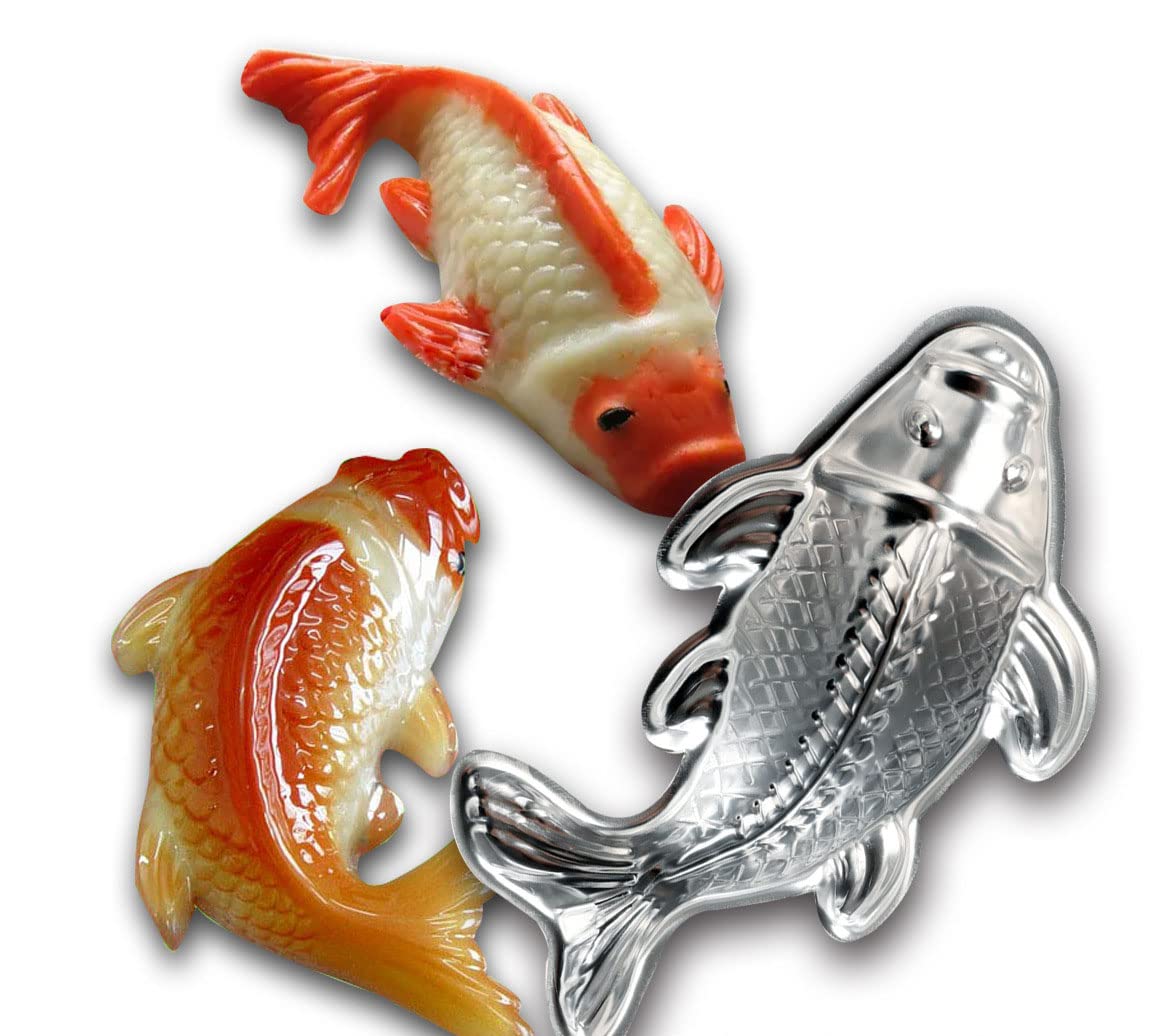 KNHYKXD 3D Aluminum alloy carp cake bakeware, fondant cake decoration bakeware, fish-shaped cake mold