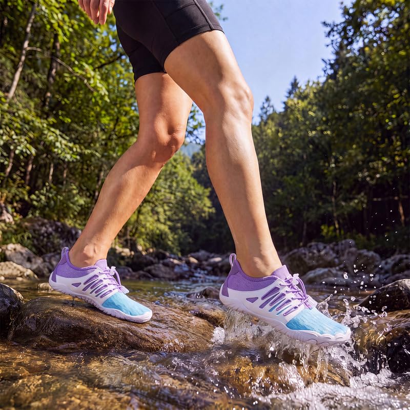 Image of Hike Barefoot Water Shoes for Women Men Footwear, Quick Dry Wide Toe Box Pro Beach Swim Athletic Sports Shoes, Non-Slip Lightweight Aqua Shoe for Pool Hiking Walking Kayaking Diving Surfing