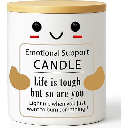 Funny Inspirational Emotional Support Candle Positive Affirmation Stress Relief Gift for Women, Men, Coworker, Friend Motivational Self-Care Cheer Up,New Job,Birthday, Halloween, Fall, Pumpkin Candles