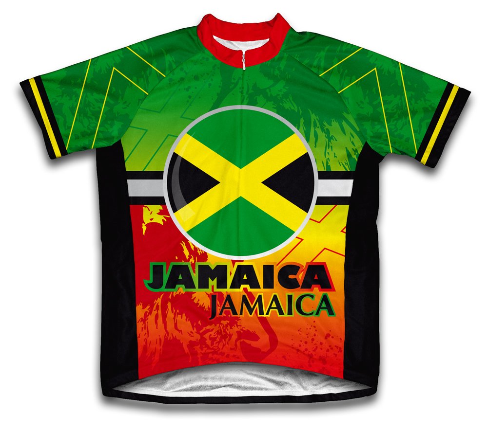 ScudoPro Jamaica Short Sleeve Cycling Jersey for Men - Size XL Black
