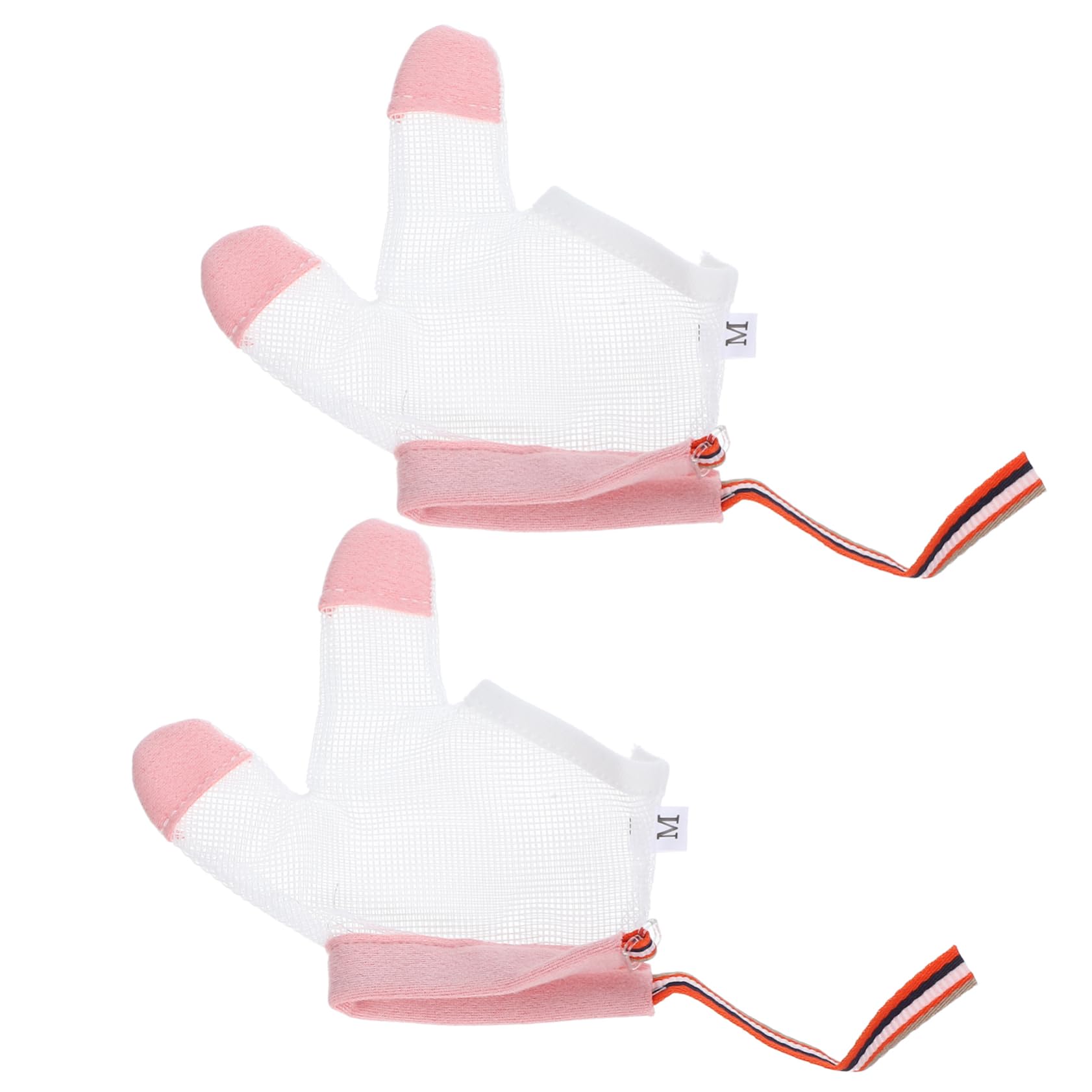 Totority Infant Finger Sucking Stop Guard 1 Pair Baby Stop Thumb Sucking Gloves Anti-Scratch Soft Mesh Breathable for Boys and Girls Comfortable Fit Random Color