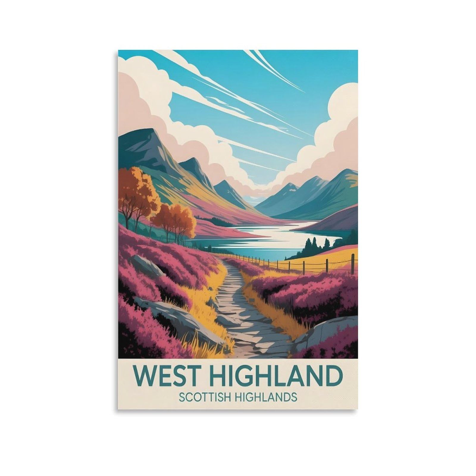 EZMLFA 5D Diamond Art Kits for Beginner,West Highland Scottish Highlands Crystal Rhinestone Embroidery Craft Kits for Home Wall Decor Gifts, 40x50cm