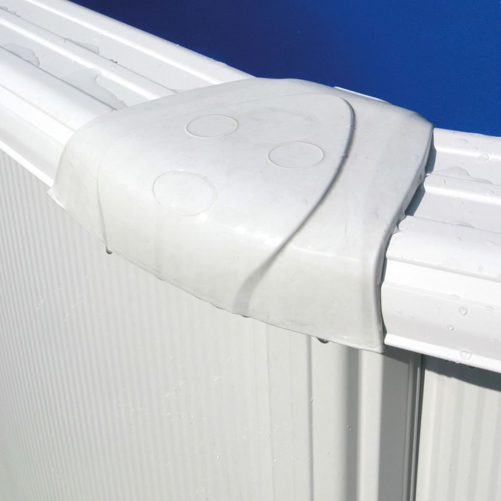 Gre KITPR4583- Piscina Azores desmontable redonda de acero color blanco Ø460x132 cm